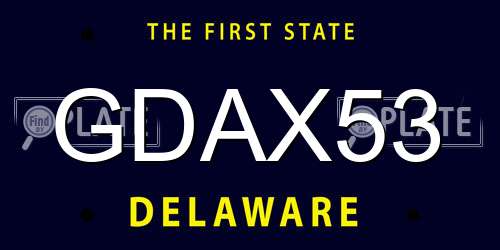 GDAX53 Delaware License Plate