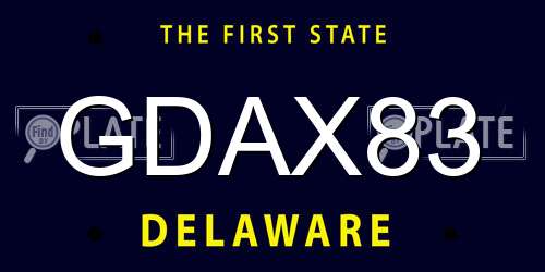 GDAX83 Delaware License Plate