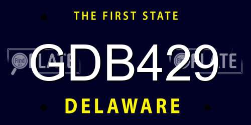 GDB429 Delaware License Plate