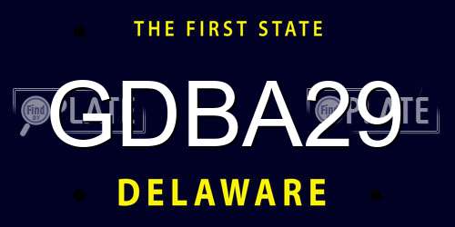 GDBA29 Delaware License Plate