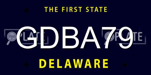 GDBA79 Delaware License Plate
