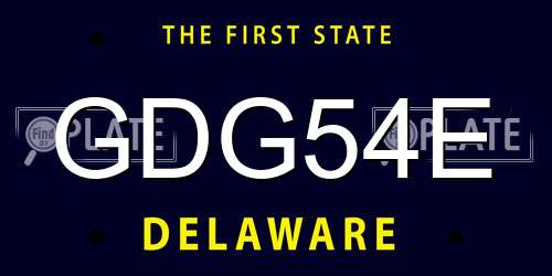 GDG54E Delaware License Plate