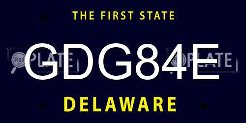 GDG84E Delaware License Plate