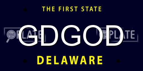 GDGOD Delaware License Plate