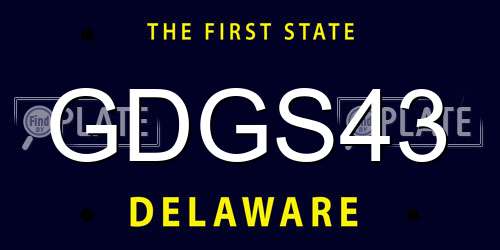 GDGS43 Delaware License Plate