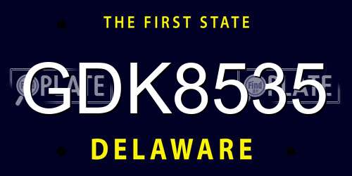 GDK8535 Delaware License Plate