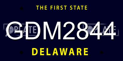 GDM2844 Delaware License Plate