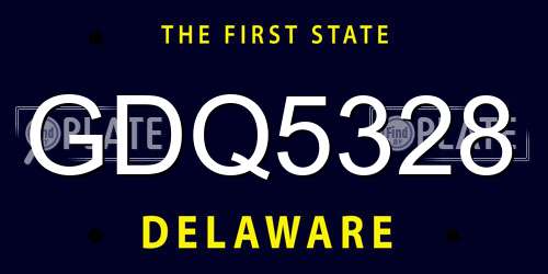 GDQ5328 Delaware License Plate