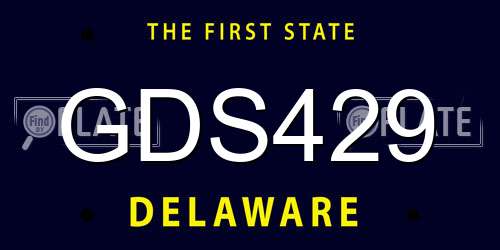 GDS429 Delaware License Plate