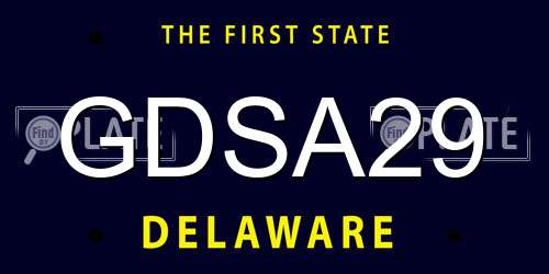 GDSA29 Delaware License Plate