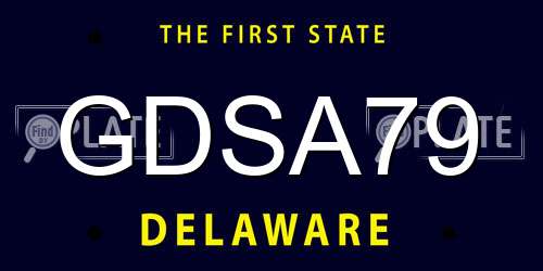 GDSA79 Delaware License Plate