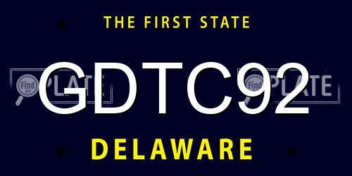 GDTC92 Delaware License Plate