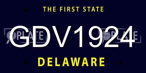 GDV1924 Delaware License Plate