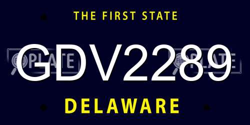 GDV2289 Delaware License Plate