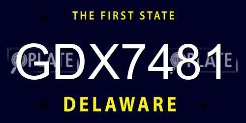 GDX7481 Delaware License Plate