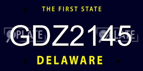 GDZ2145 Delaware License Plate