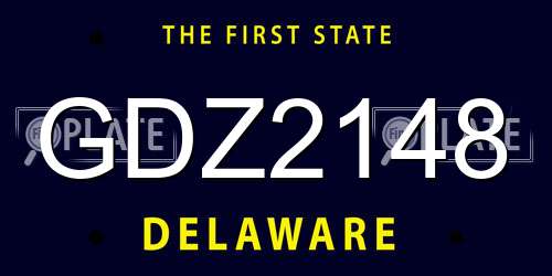 GDZ2148 Delaware License Plate