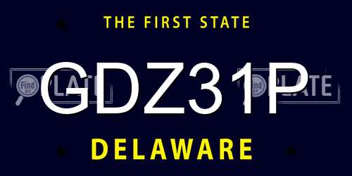 GDZ31P Delaware License Plate