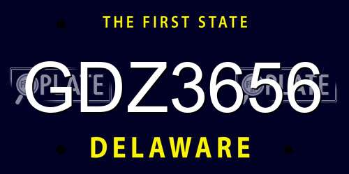 GDZ3656 Delaware License Plate