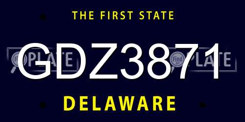 GDZ3871 Delaware License Plate