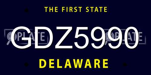 GDZ5990 Delaware License Plate