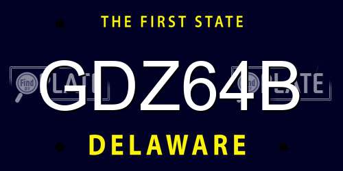 GDZ64B Delaware License Plate
