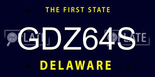 GDZ64S Delaware License Plate