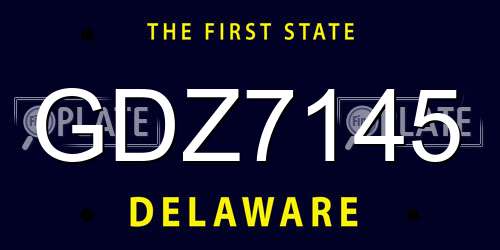 GDZ7145 Delaware License Plate