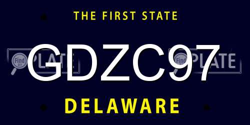 GDZC97 Delaware License Plate