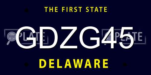 GDZG45 Delaware License Plate