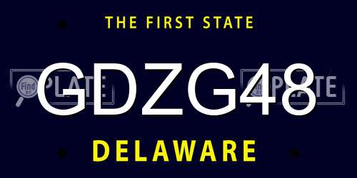 GDZG48 Delaware License Plate