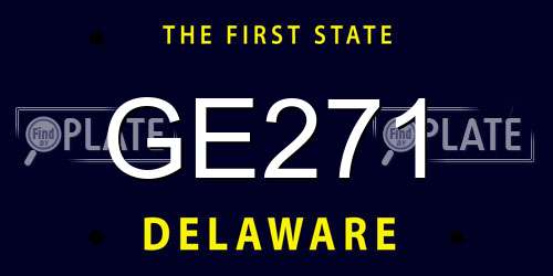 GE271 Delaware License Plate