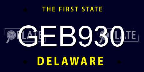 GEB930 Delaware License Plate