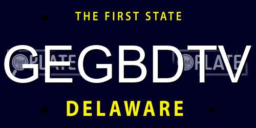 GEGBDTV Delaware License Plate