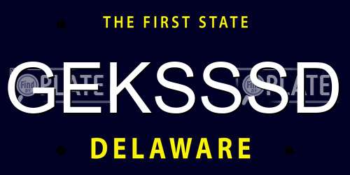 GEKSSSD Delaware License Plate