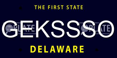 GEKSSSO Delaware License Plate
