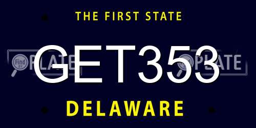 GET353 Delaware License Plate