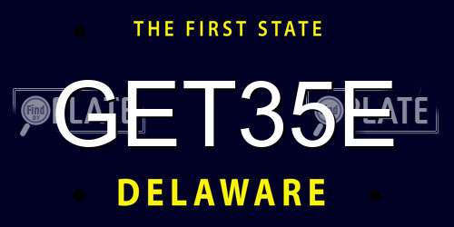 GET35E Delaware License Plate