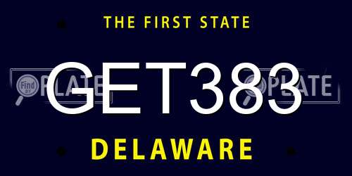 GET383 Delaware License Plate