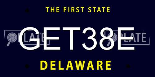 GET38E Delaware License Plate