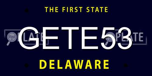 GETE53 Delaware License Plate