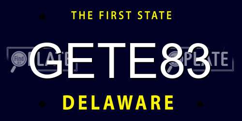 GETE83 Delaware License Plate