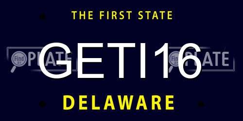 GETI16 Delaware License Plate