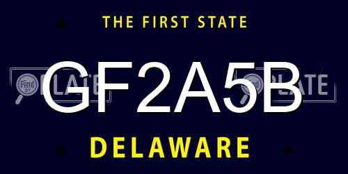 GF2A5B Delaware License Plate