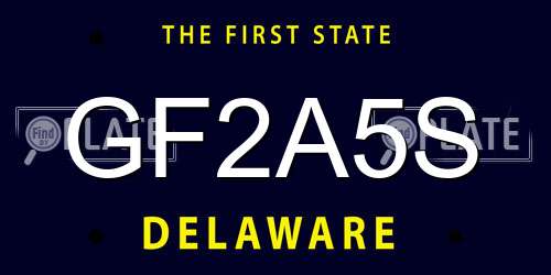 GF2A5S Delaware License Plate