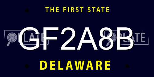 GF2A8B Delaware License Plate