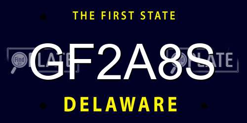 GF2A8S Delaware License Plate
