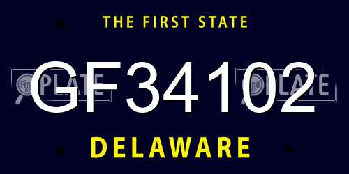 GF34102 Delaware License Plate