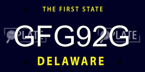 GFG92G Delaware License Plate