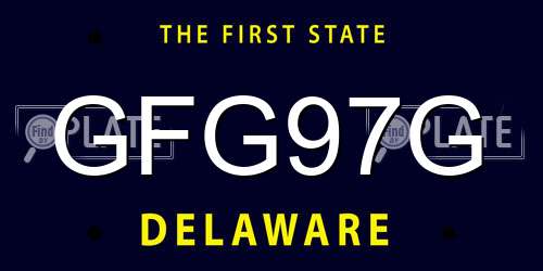 GFG97G Delaware License Plate